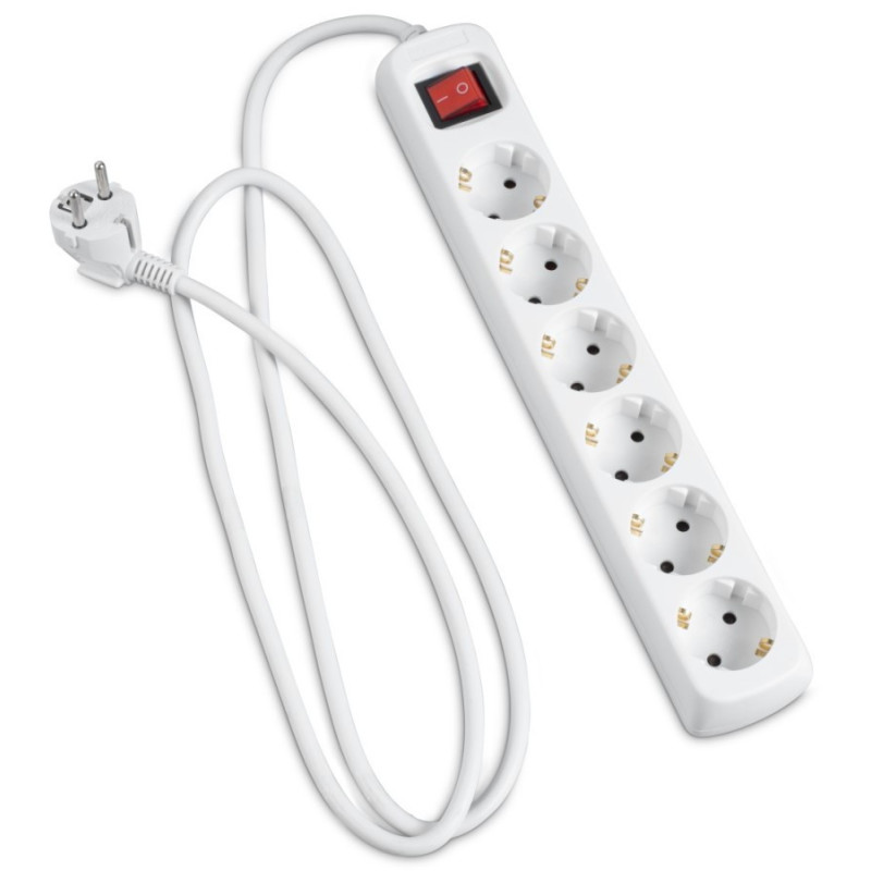 HAMA Мережевий подовжувач Multiple 6XSchuko 3G*1.5мм ws 3м White (00030533)