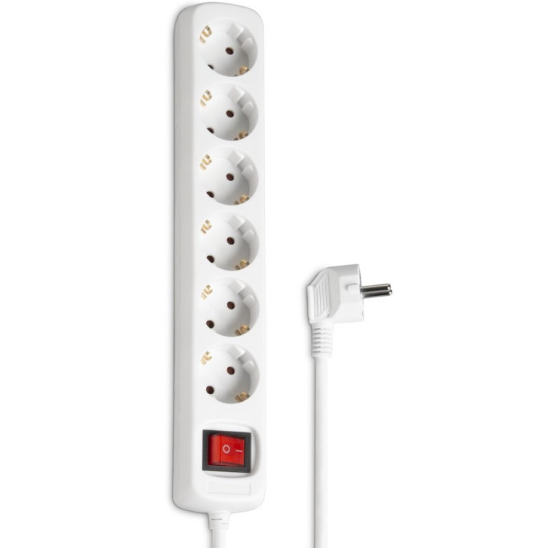 HAMA Мережевий подовжувач Multiple 6XSchuko 3G*1.5мм ws 3м White (00030533)