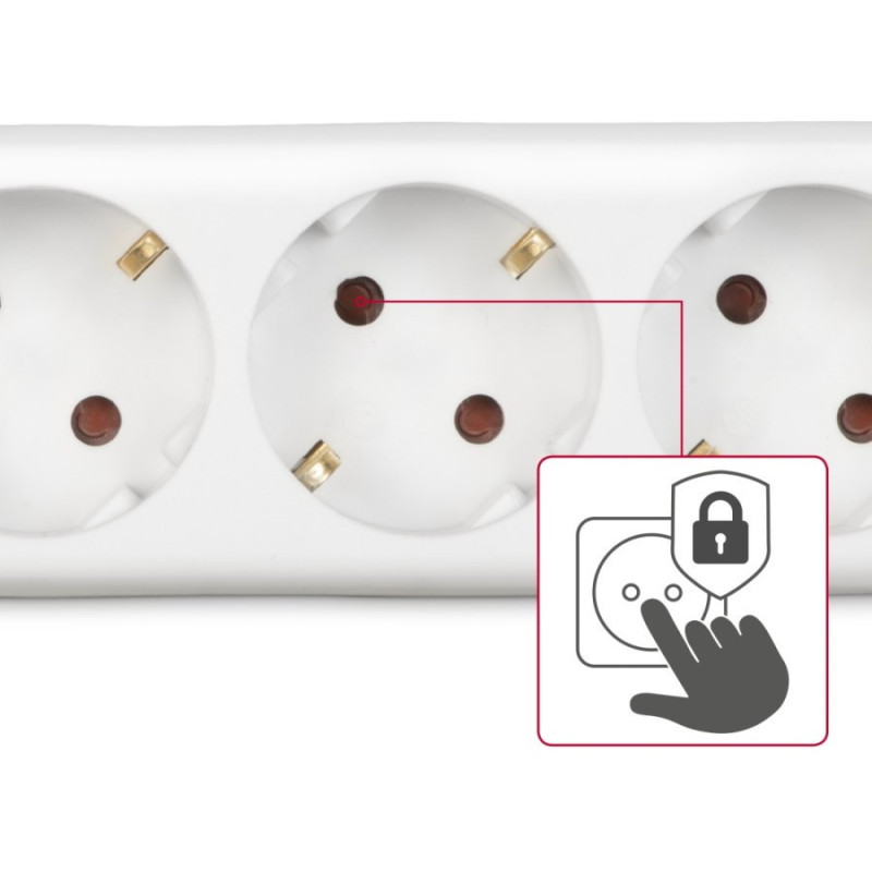 HAMA Мережевий подовжувач Multiple 6XSchuko 3G*1.5мм ws 3м White (00030533)