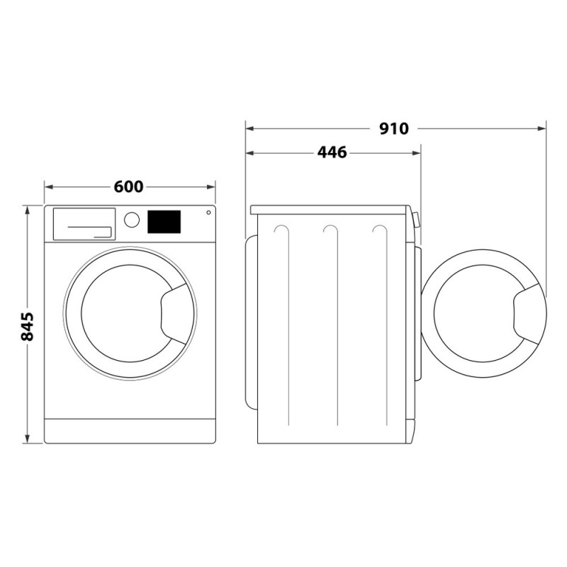Indesit WM front load, 6kg, 1200, A+++, 44.6cm, display, steam, invertor, black door, white (IM602BMYTIMEUA)