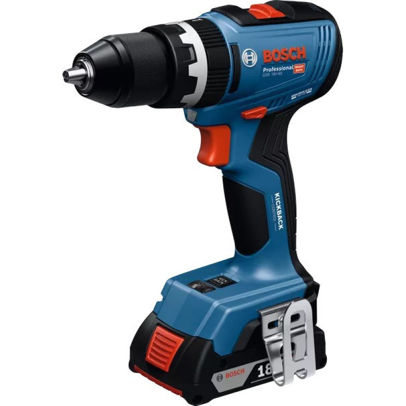 Bosch cordless screwdriver-drill GSB 18V-65 18V 2x5A h 31 65Nm 0-2100 rpm ZP GAL18V-40 case 1.12kg (0.601.9N3.303)