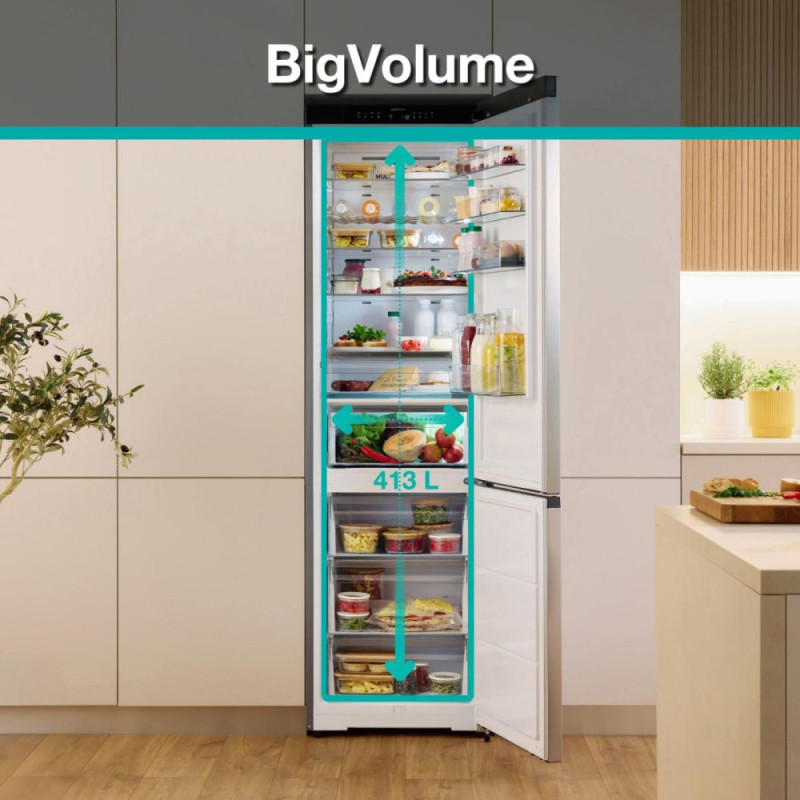 Gorenje BF Ref, 203x66x60sm, 2 doors., 283(130) L, А+, Total NF, Fresh zone, Invertor, Ext. display, Wi-Fi, white (NRB620E61W4WFE)