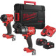 Milwaukee Milwaukee M18 Cordless Tool Set (M18FPP2A3-502X), M18 FPD3-0X Cordless Drill/Driver, M18 FID3-0X Impact Driver, M18 1x5Ah Battery, M12-18FC TURBO Spare Parts, Carrying Case (4933480873)