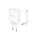 Зарядное устройство BOROFONE BA82A Platinum USB-C PD25W + cable USB-C to Lightning White (6941991112263)
