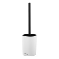 ARDESTO Toilet brush set with stand Vigor 9.9x15/39cm, polypropylene, stainless steel, white (ARHB3502MB)