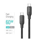 Дата кабель USB-C to USB-C 2.0m 3A 60W TPE embossed black ColorWay (CW-CBPDCC102-BK)