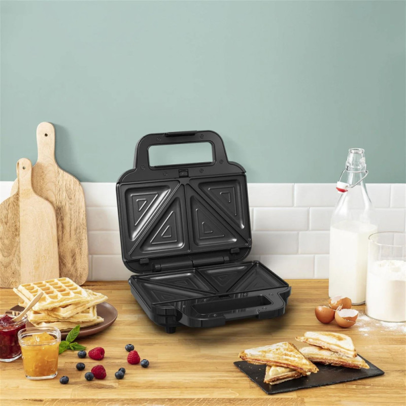 Tefal multi-maker UltraCompact 3in1 700W, teflon, 2 plates, device body-plastic, black-coppertino (SW383D10)