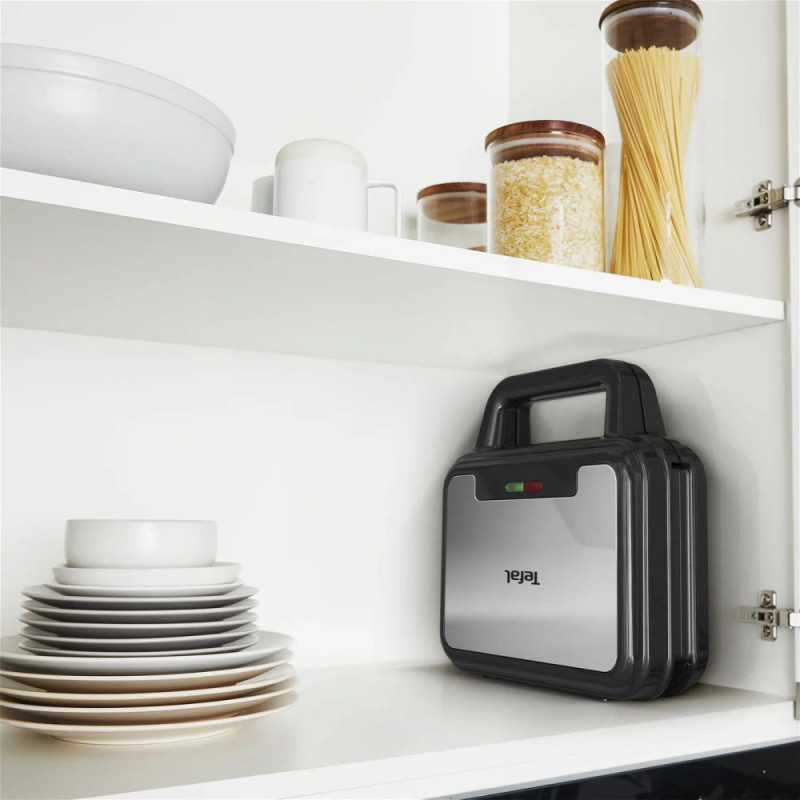 Tefal multi-maker UltraCompact 3in1 700W, teflon, 2 plates, device body-plastic, black-coppertino (SW383D10)