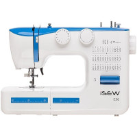 Janome iSEW Sewing machine E36, electromechanical, 62W, 36 sewing operations, loop semi-automatic, white+blue (ISEW-E36)