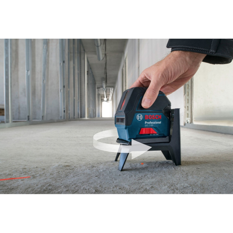 Bosch Нівелір лазерний GCL2-50+RM1+BM3 до 20м, ±0.3мм/м, 4AAx1.5В, IP54, чохол, мішеннь, кейс, 0.6кг (0.601.066.F02)