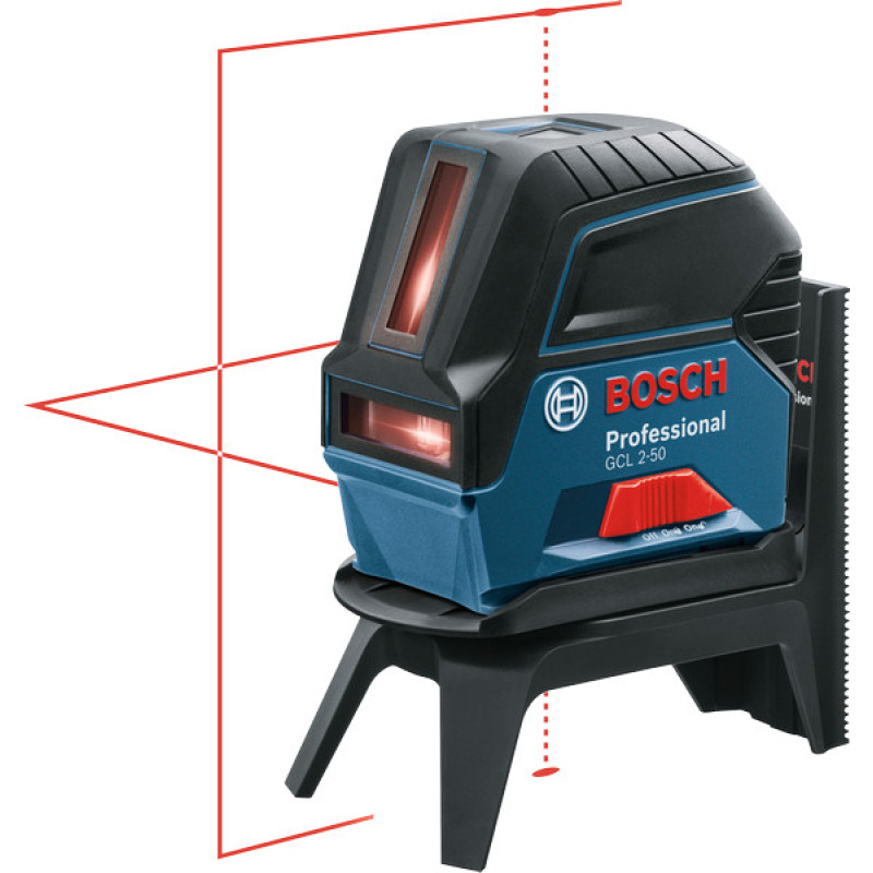 Bosch Нівелір лазерний GCL2-50+RM1+BM3 до 20м, ±0.3мм/м, 4AAx1.5В, IP54, чохол, мішеннь, кейс, 0.6кг (0.601.066.F02)