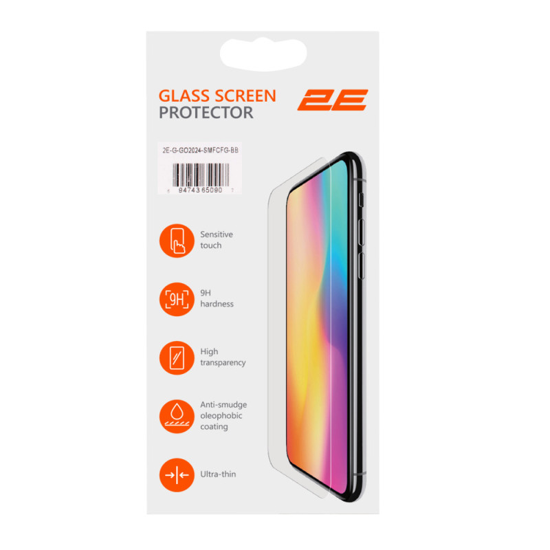 2E Protective glasses for TECNO Spark Go 2024 (BG6), 2.5D FCFG, (1 Pack), black border (2E-G-GO2024-SMFCFG-BB)