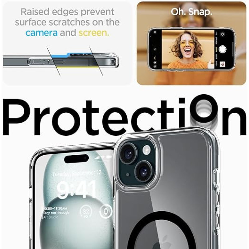 Spigen Чехол для Apple iPhone 15 Ultra Hybrid MagFit, Black (ACS06803)