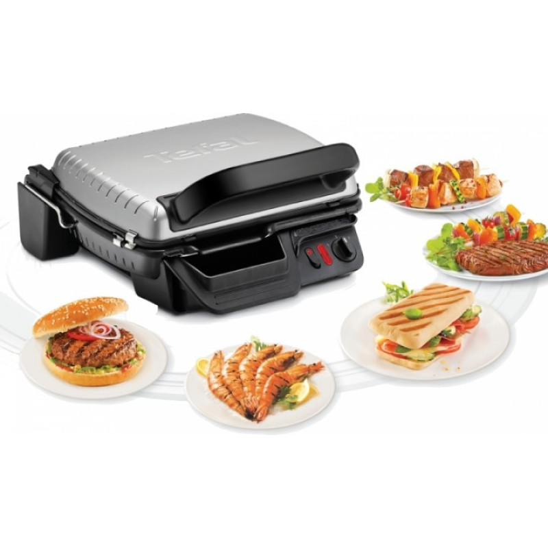Tefal grill Tefal clamping Ultracompact, 2000W, temp. regimes-3, removable plates, 180degrees opening, metal (GC305012)