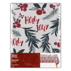 ARDESTO Tablecloth Happy Holidays 120х140cm, 90% polyester, 10% cotton, white holly (ART07HW)