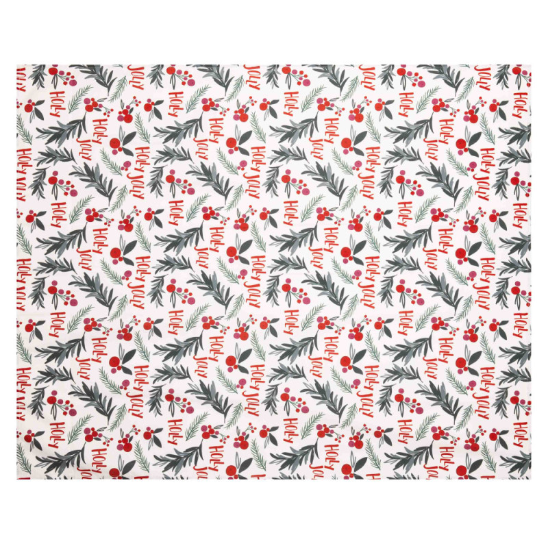 ARDESTO Tablecloth Happy Holidays 120х140cm, 90% polyester, 10% cotton, white holly (ART07HW)