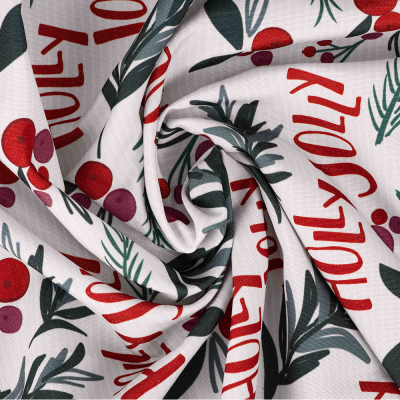 ARDESTO Tablecloth Happy Holidays 120х140cm, 90% polyester, 10% cotton, white holly (ART07HW)