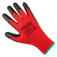 Neo Tools work gloves set of 12, polyester with latex coating, size 8, red-black (97-645-8)