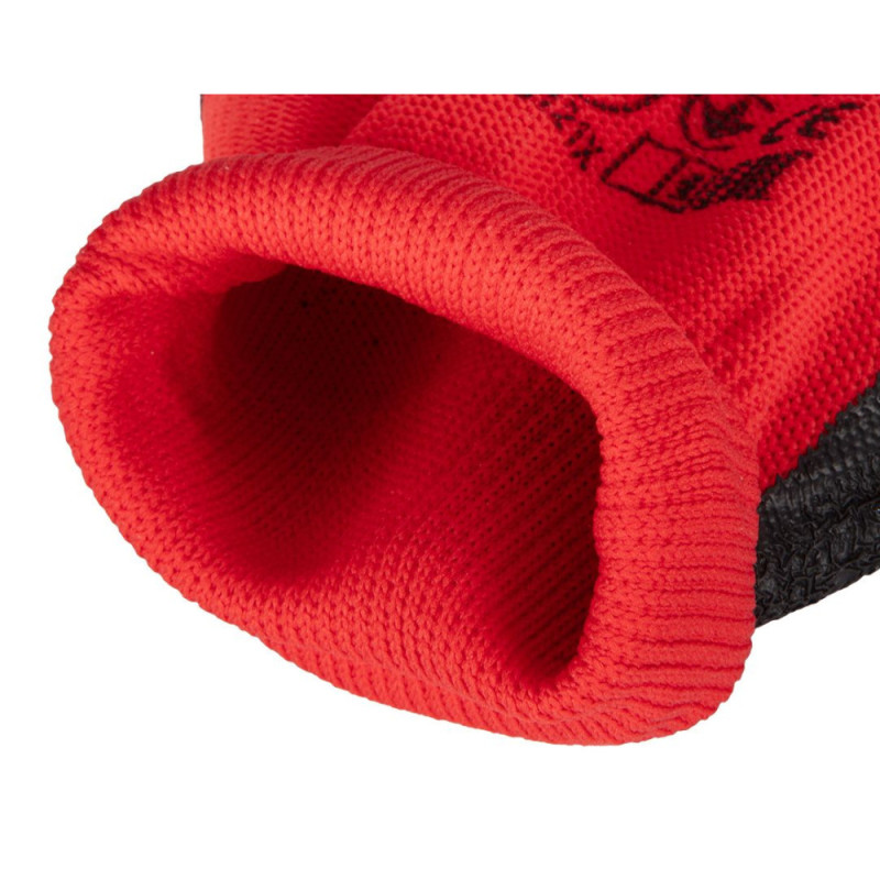 Neo Tools work gloves set of 12, polyester with latex coating, size 8, red-black (97-645-8)