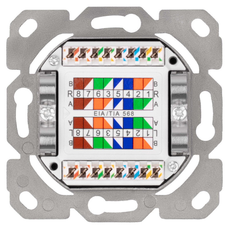 2E Front fase panel 2х Keystone 80x80 with grounding (2E-FASEPAN-2GROUND)