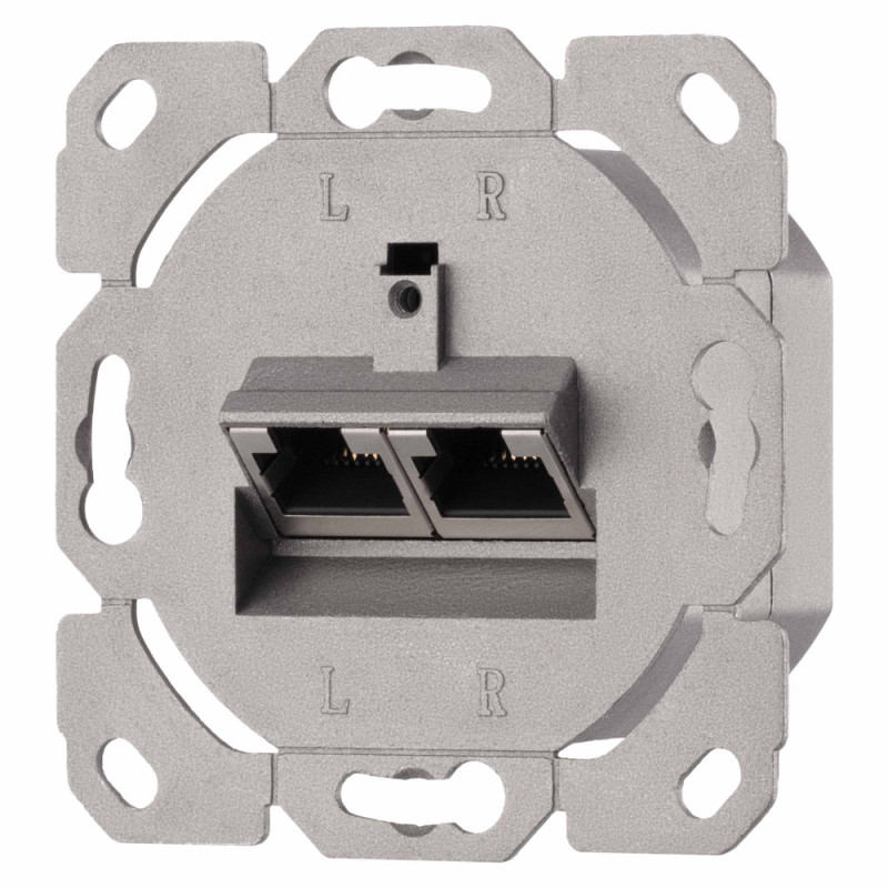 2E Front fase panel 2х Keystone 80x80 with grounding (2E-FASEPAN-2GROUND)