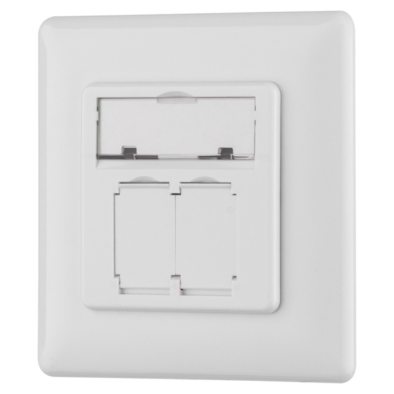 2E Front fase panel 2х Keystone 80x80 with grounding (2E-FASEPAN-2GROUND)