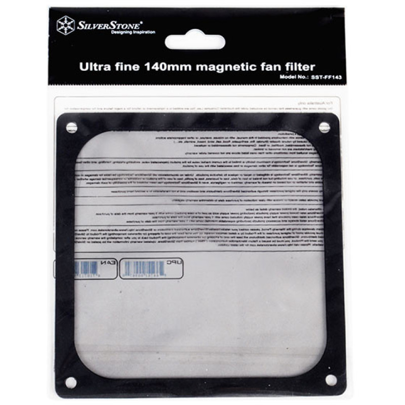 SilverStone Пиловий магнітний фільтр для корпусного вентилятора FF143B, 140mm, Black (SST-FF143B)