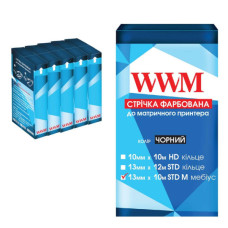Лента к принтерам 13мм х 10м STD л. Black*5шт WWM (R13.10SM5)