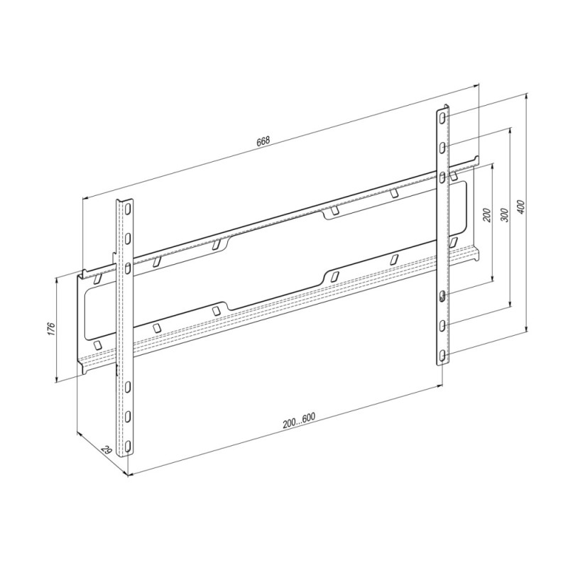 KSL Крепление фиксированное ТВ 40-80" Simpler 68EP