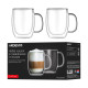 ARDESTO Double wall mug set with handle, 350ml, 2pcs, borosilicate glass, transparent (AR2635BWH)