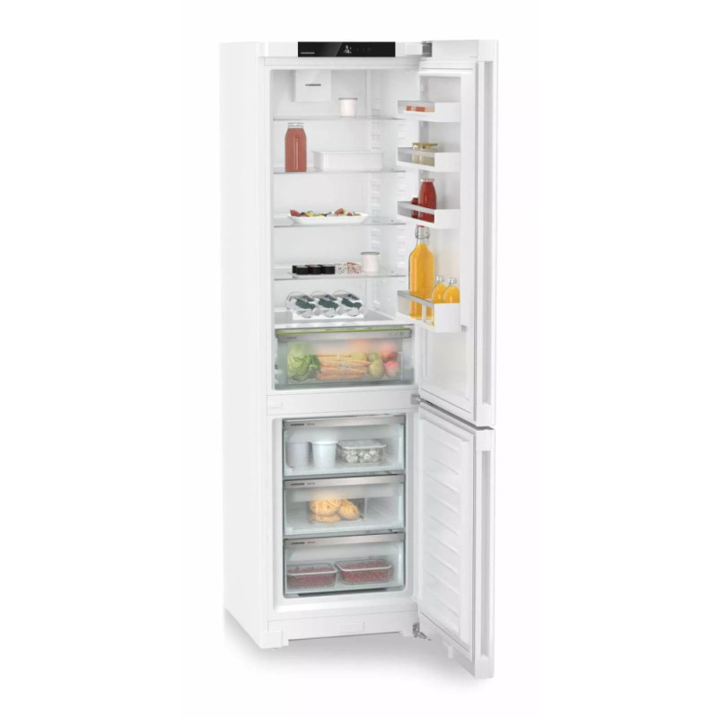 Liebherr Ref with bottom freezer, 201.5x59.7х67.5, ref-266L, freez.-94L, 2doors, А++, ST, display int, white (CND5703)