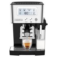 Sencor coffee maker carob 1.4l, ground, LCD panel, auto capuchino maker, black (SES4090SS)