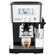 Sencor coffee maker carob 1.4l, ground, LCD panel, auto capuchino maker, black (SES4090SS)