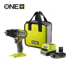 Ryobi Шурупокрут-дриль акумуляторний ONE+ RDD18-1C20S 18В 1х2А·год ЗП 52Нм 450·1750об·хв 1.1кг сумка (5133005519)