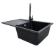 Adamant Kitchen set Horizon, artificial stone, rectang., with drainboard, 780х495х230mm, bowl - 1, over-mounted, graphite + mixer (182496911513)