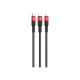 Дата кабель USB 2.0 AM to Lightning + Micro 5P + USB-C 1.0m Xpress one X26 black+red HOCO (6957531080282)