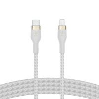 Belkin Кабель USB-С - Lightning BRAIDED SILICONE 1m White (CAA011BT1MWH)