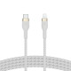 Belkin Cable USB-С - Lightning BRAIDED SILICONE 1m White (CAA011BT1MWH)