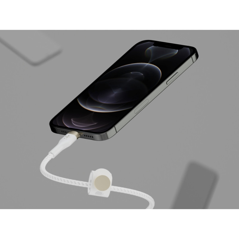 Belkin Cable USB-С - Lightning BRAIDED SILICONE 1m White (CAA011BT1MWH)