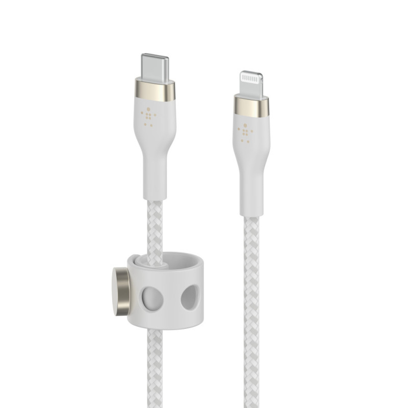 Belkin Cable USB-С - Lightning BRAIDED SILICONE 1m White (CAA011BT1MWH)