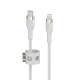 Belkin Cable USB-С - Lightning BRAIDED SILICONE 1m White (CAA011BT1MWH)
