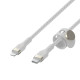 Belkin Cable USB-С - Lightning BRAIDED SILICONE 1m White (CAA011BT1MWH)