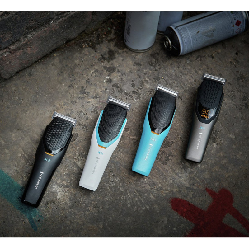 Remington Машинка для стрижки Power X Series X5, сеть+акум., роторный мотор, насадок-4, сталь, черно-бирюзовый (HC5000)