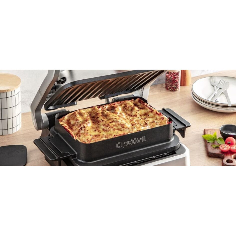 Tefal Grill clamping OptiGrill 4in1 Inox, 2100W, temp. regimes-4, removable plates, metal (GC774D30)