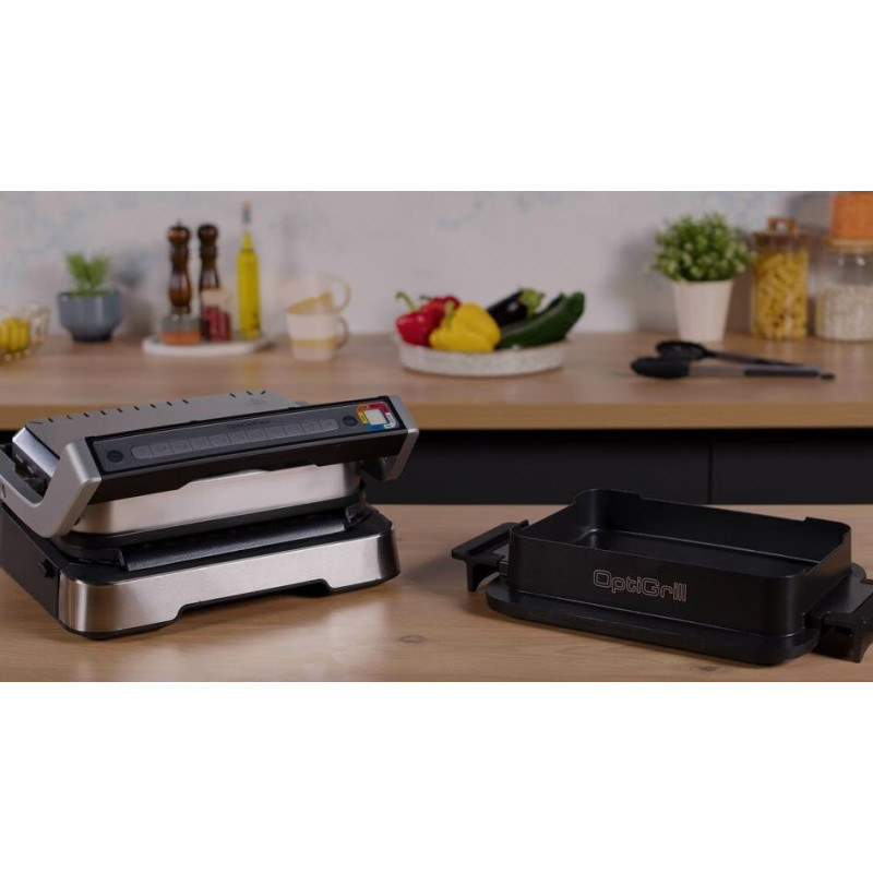 Tefal Grill clamping OptiGrill 4in1 Inox, 2100W, temp. regimes-4, removable plates, metal (GC774D30)