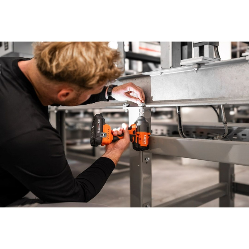 Neo Tools impact wrench Energy+ 18V brushless 2400 rpm 850 Nm 1/2  3 speeds 1.8 kg without battery and spare part (04-608)