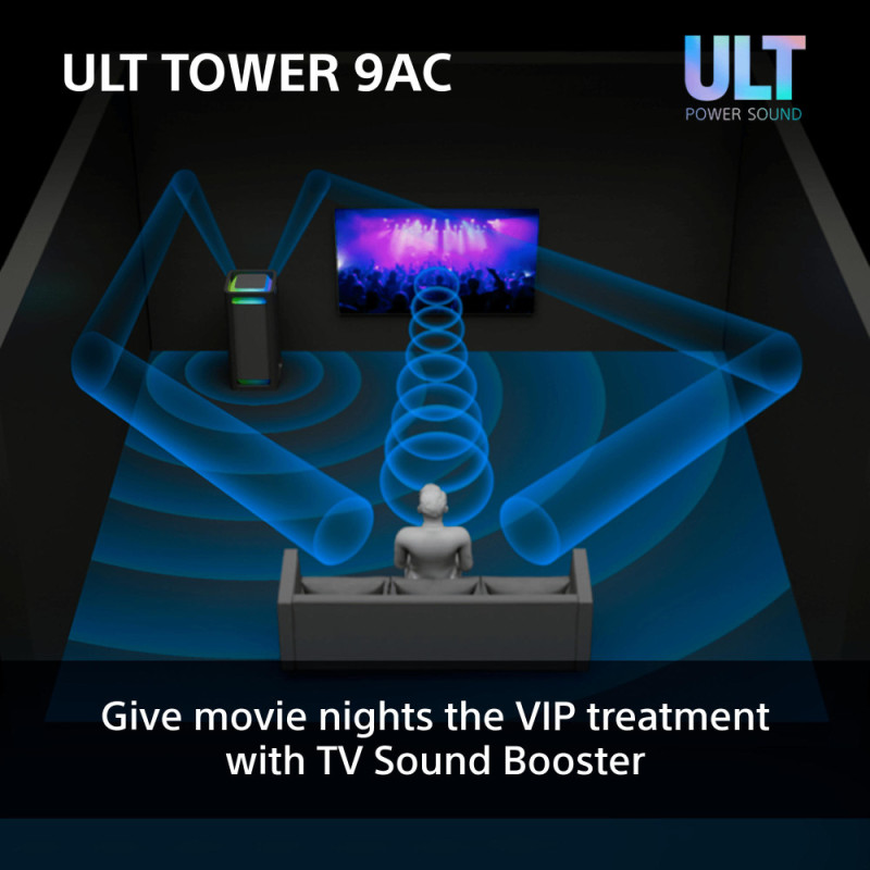 Sony Акустична система ULT TOWER 9AC 2.0, BT 5.3, LED, Party Connect, SBC, AAC, LDAC (SRSULT900ACCAF1)