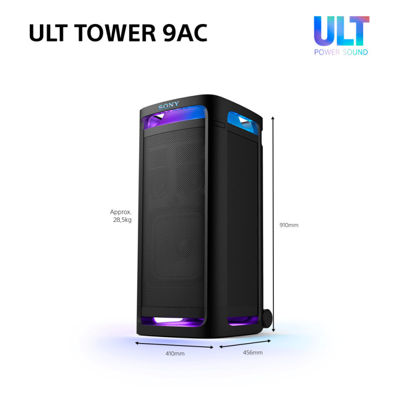 Sony Акустична система ULT TOWER 9AC 2.0, BT 5.3, LED, Party Connect, SBC, AAC, LDAC (SRSULT900ACCAF1)