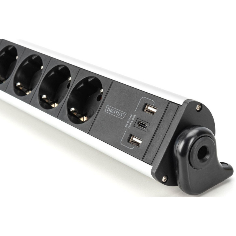 Digitus Блок розеток Office, 6xSchuko 16A, 3xUSB 2A, выключатель, 1.5м, вилка Schuko (DA-70624)