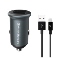 Зарядное устройство Armorstandart 2xUSB QC3.0 Grey + cable Lightning (ARM82458)